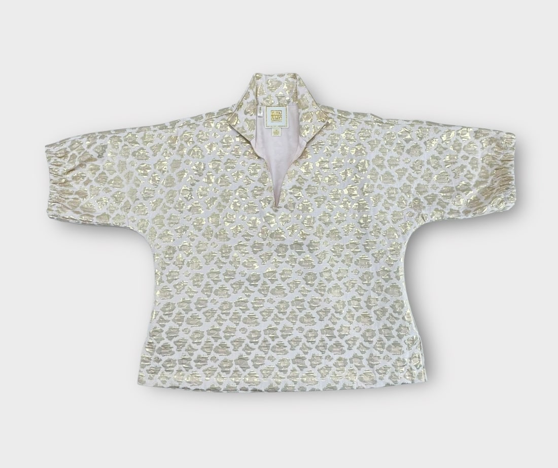 EMILY MCCARTHY Pastel Pink Puff Sleeves: Size M, Two Small Spots