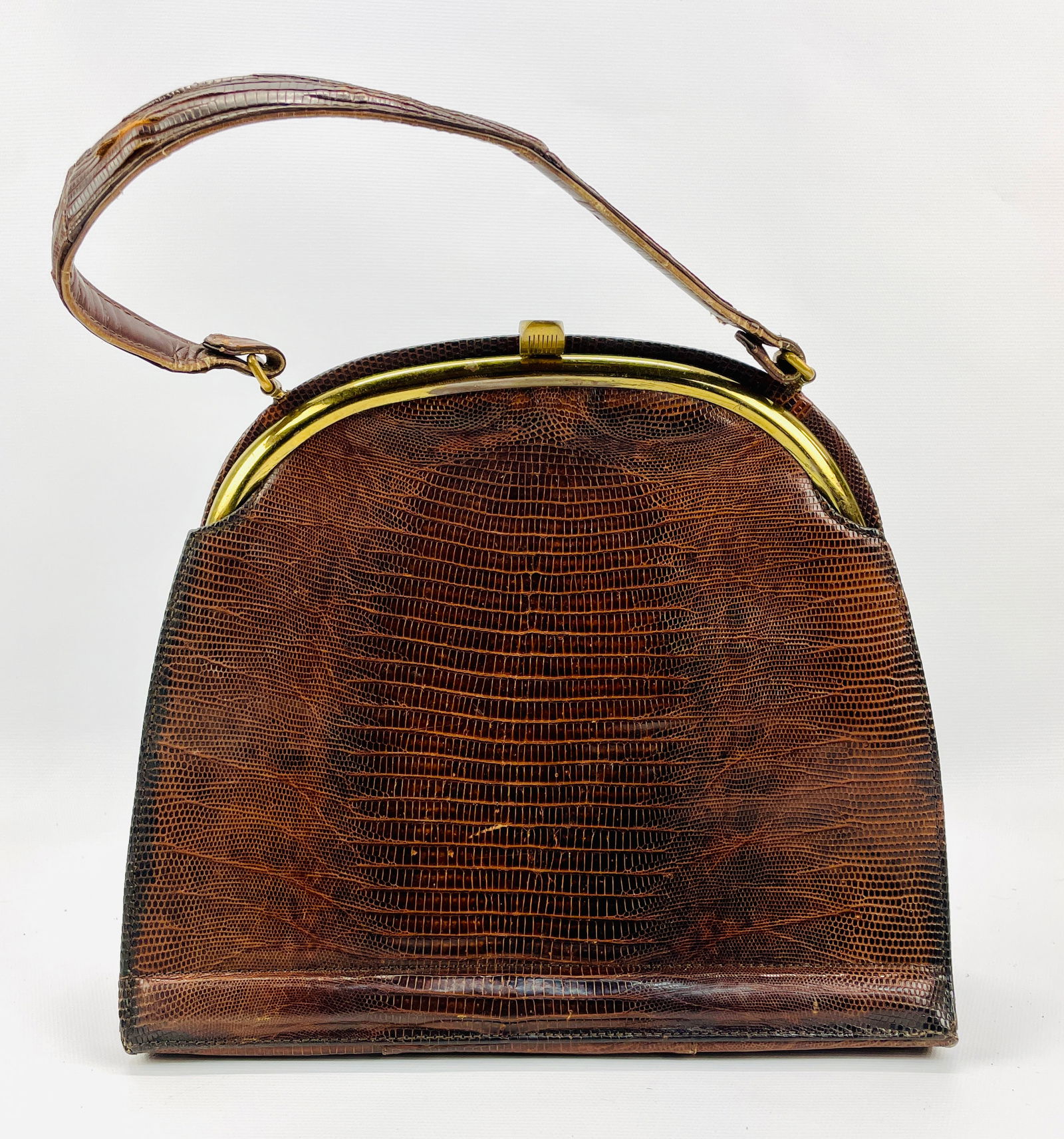 PALIZZIO NEW YORK Vintage Mid-Century Alligator or Lizard Skin Handbag (1 of 11)