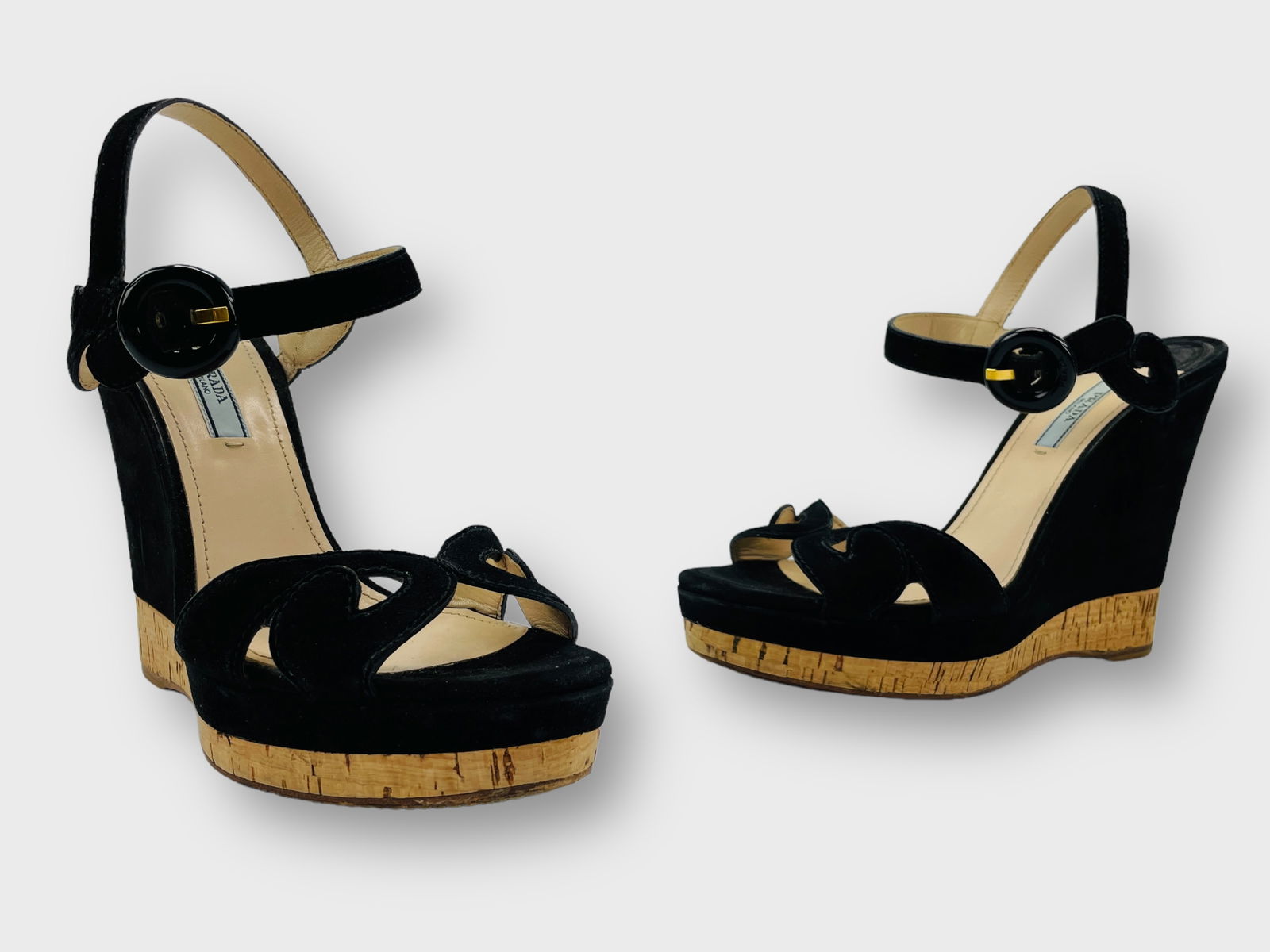 PRADA Milano Suede Slingback Sandals Size 39.5 (1 of 8)