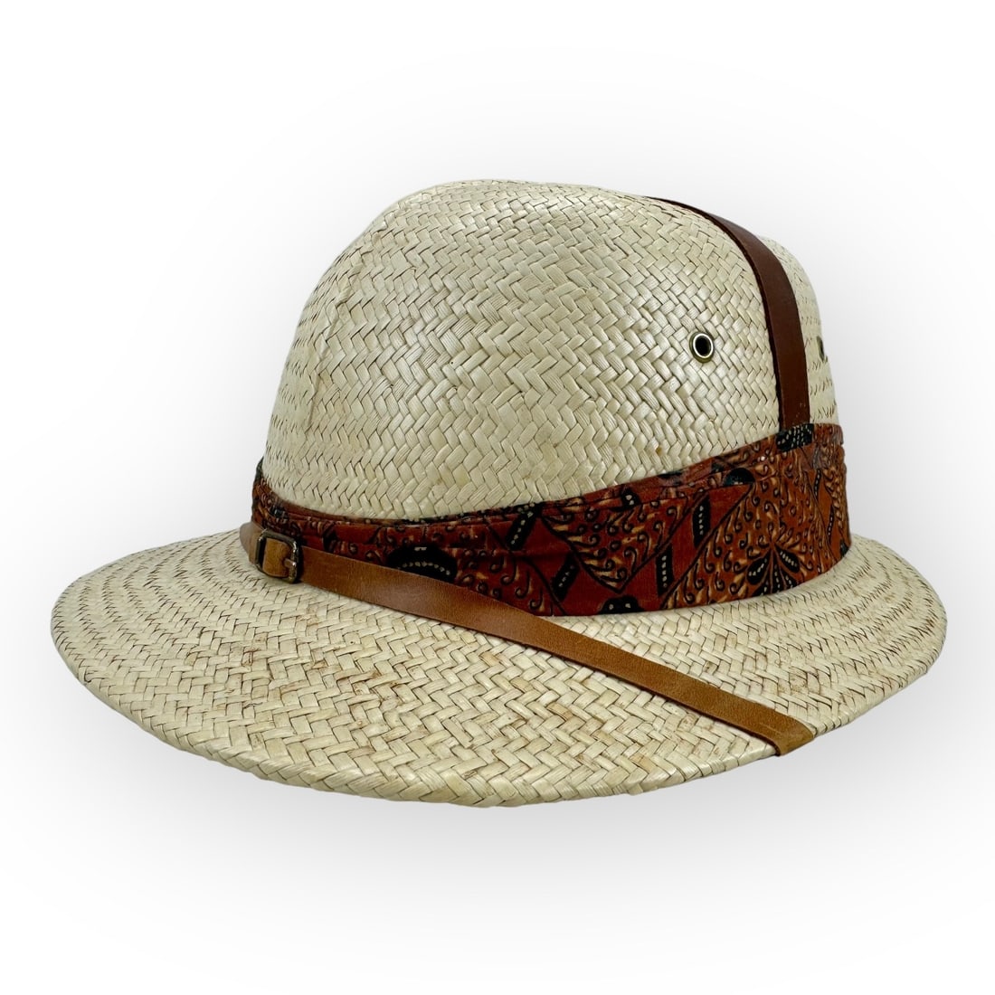Woven Straw Safari Hat. No Maker Label. (1 of 4)