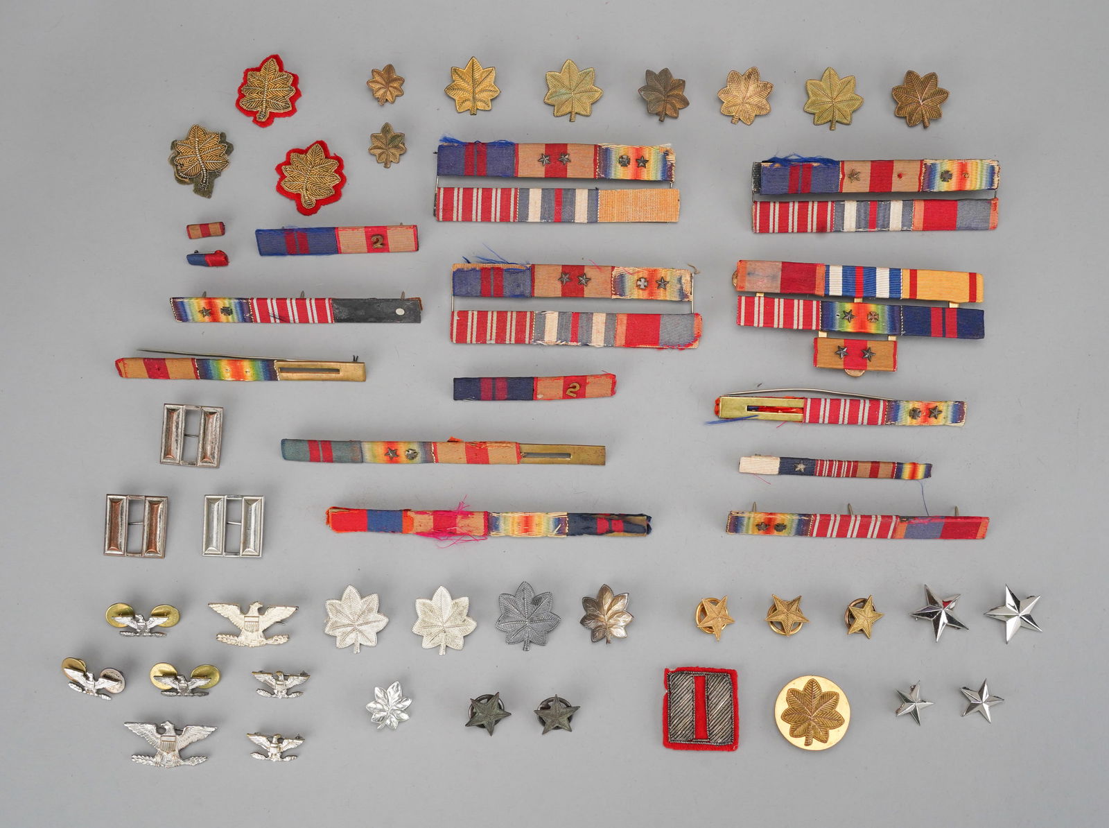 United States Military Lot Insignia Ribbons ETC Sterling, Brass and Bullion (1 of 8)