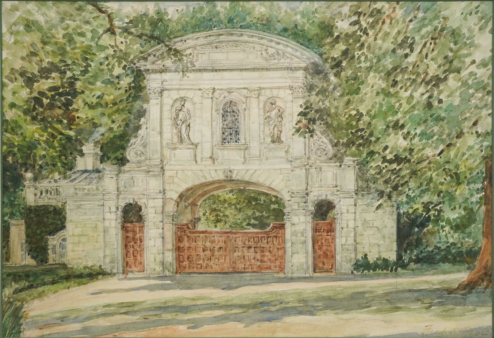 Fred Edward Thomas TEMPLE BAR, LONDON Watercolor Framed Painting (1 of 7)