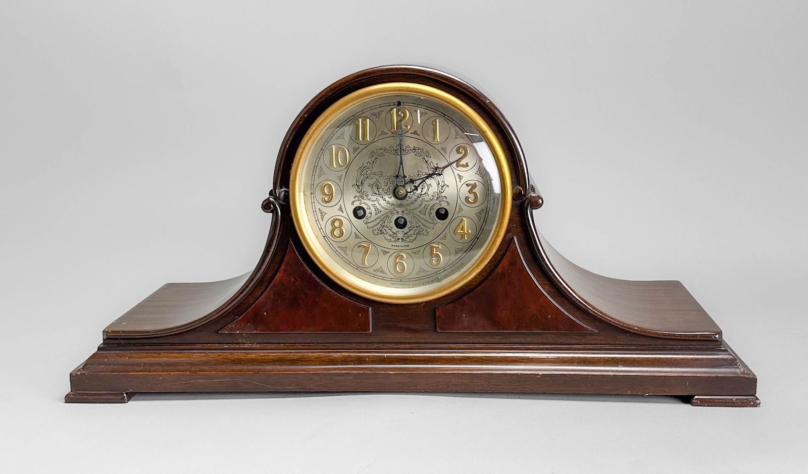 Herschedes Mahogany Wood and Glass Canterbury Westminster Chime Mantle Clock (1 of 10)
