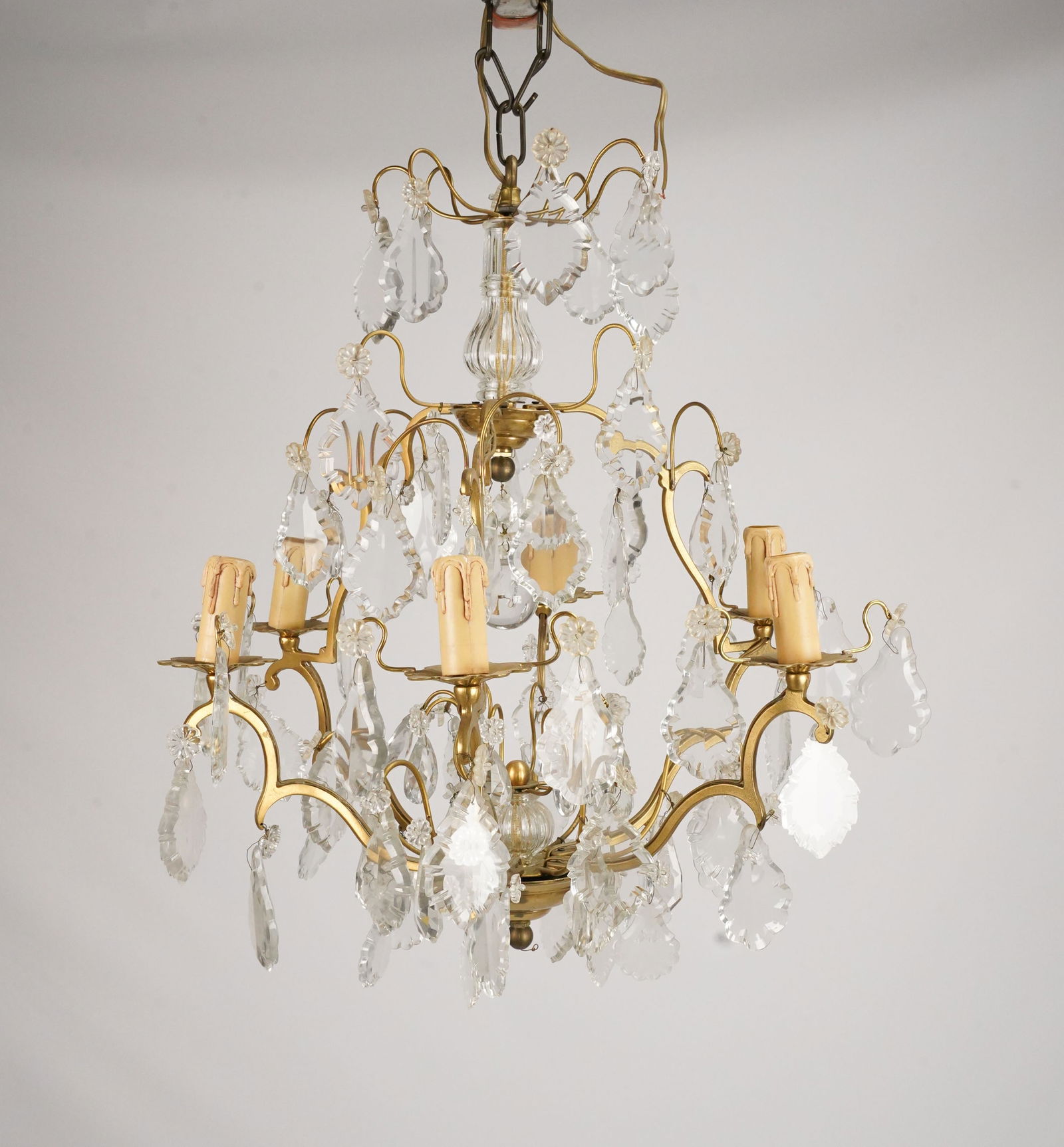 Fine Italian or French Bronze and Cut Crystal Chandelier (1 of 12)