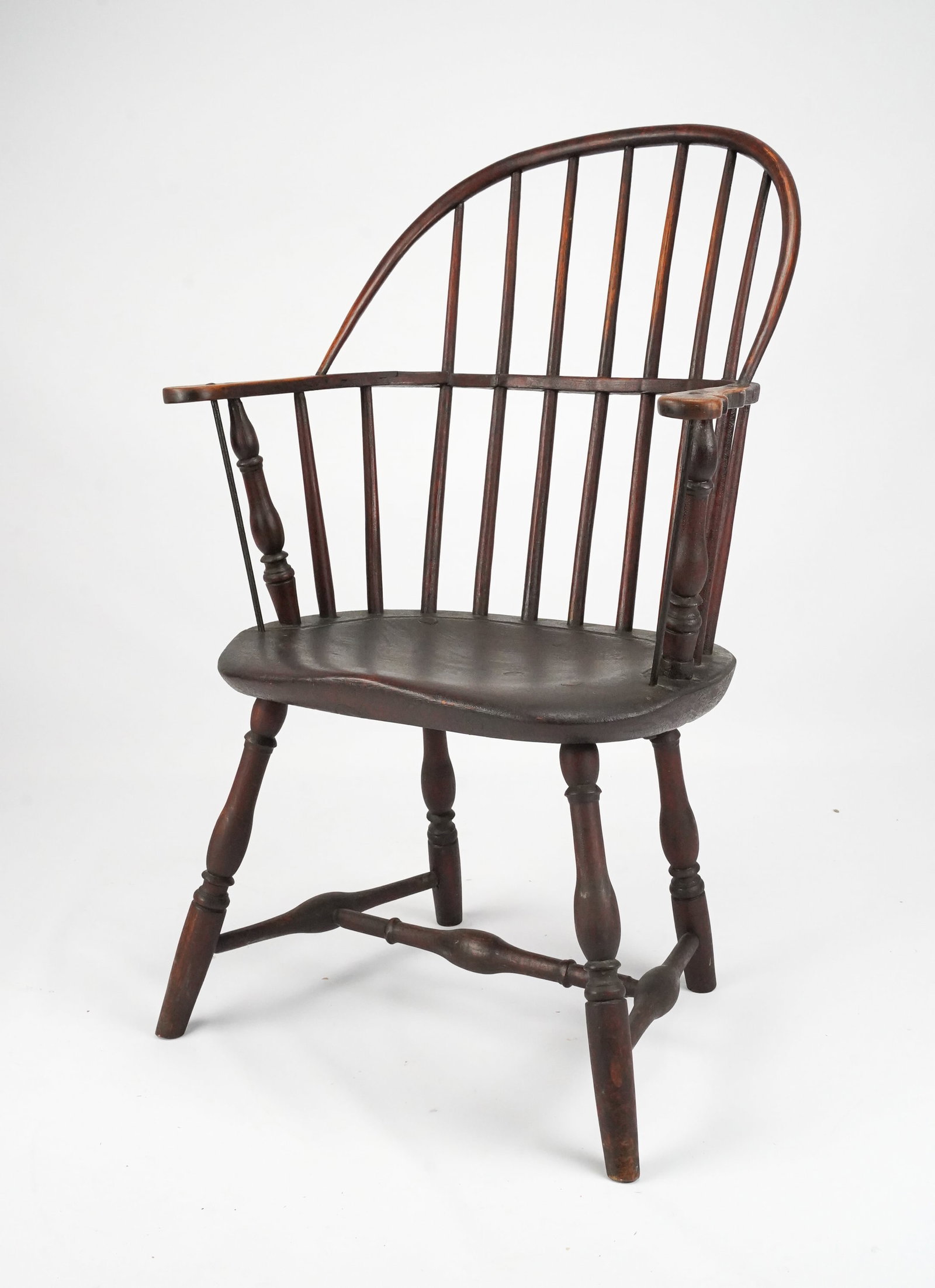 Antique 18thC American Carved Ash Wood Sack Back Windsor Armchair (1 of 13)