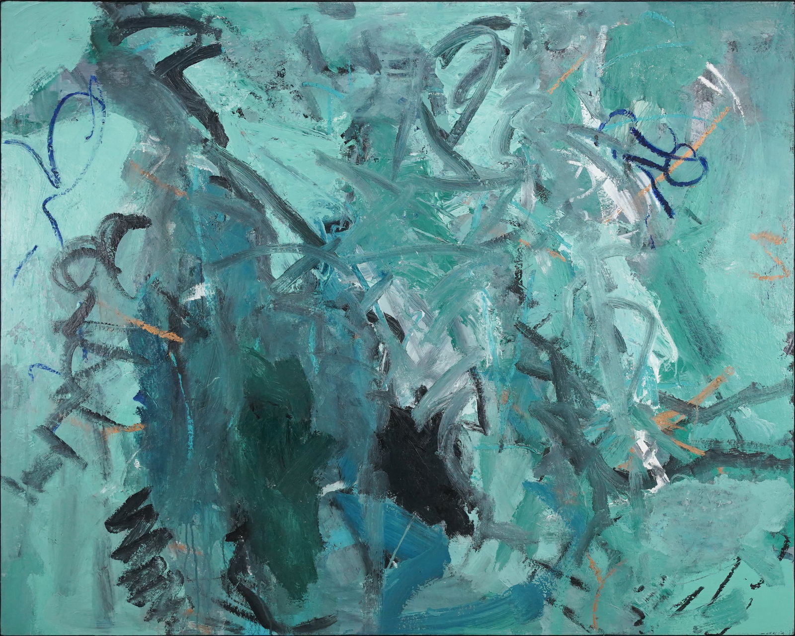 60" Harry Kramer "Tagged Out" 1993 Oil on Canvas Signed Painting (1 of 7)