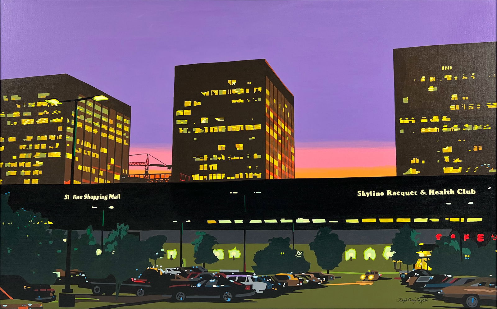 Joseph Craig English Oil/Canvas Architectural Painting SKYLINE RACQUET CLUB Duke Street  Alex VA (1 of 11)