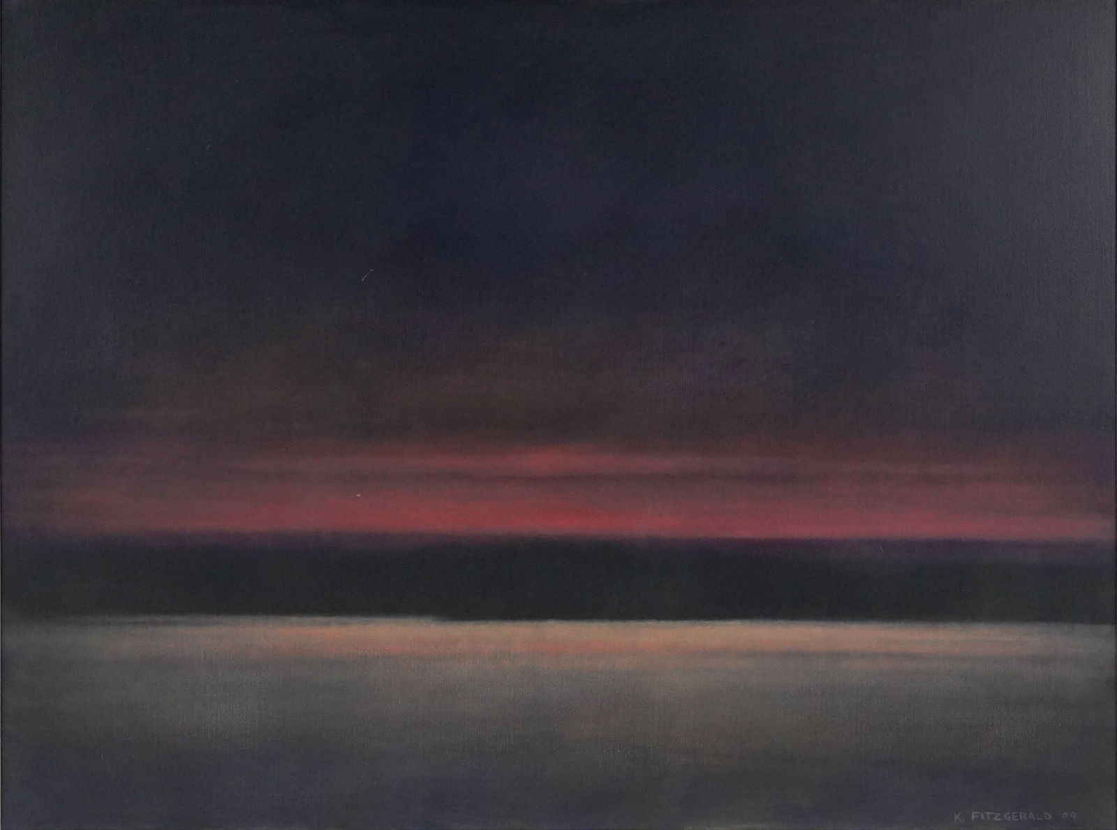 Kevin Fitzgerald Large Oil Canvas Flat Line Expressionist Landscape Framed Painting (1 of 6)