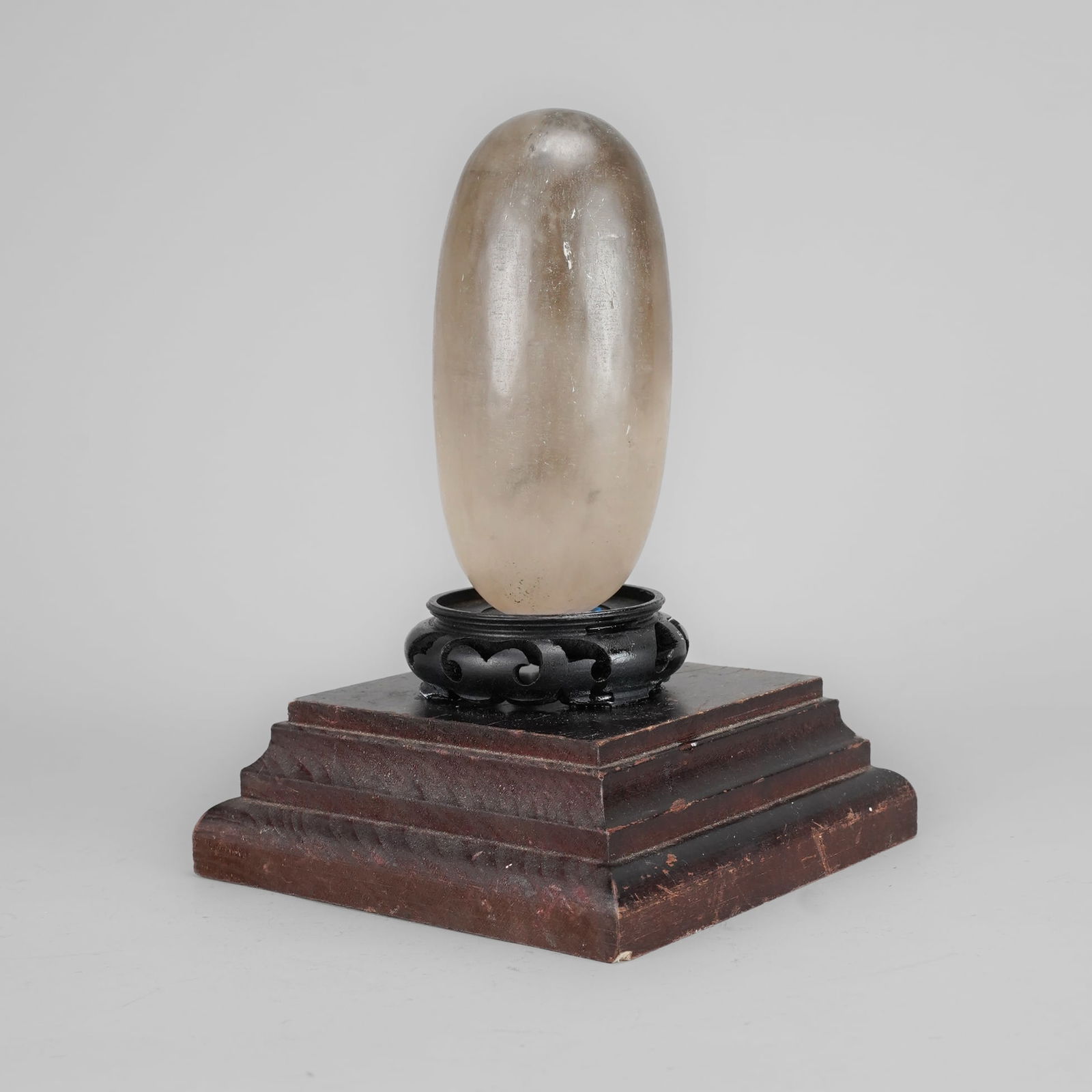 Antique Indian Solid Quartz Lingam on Base (1 of 5)