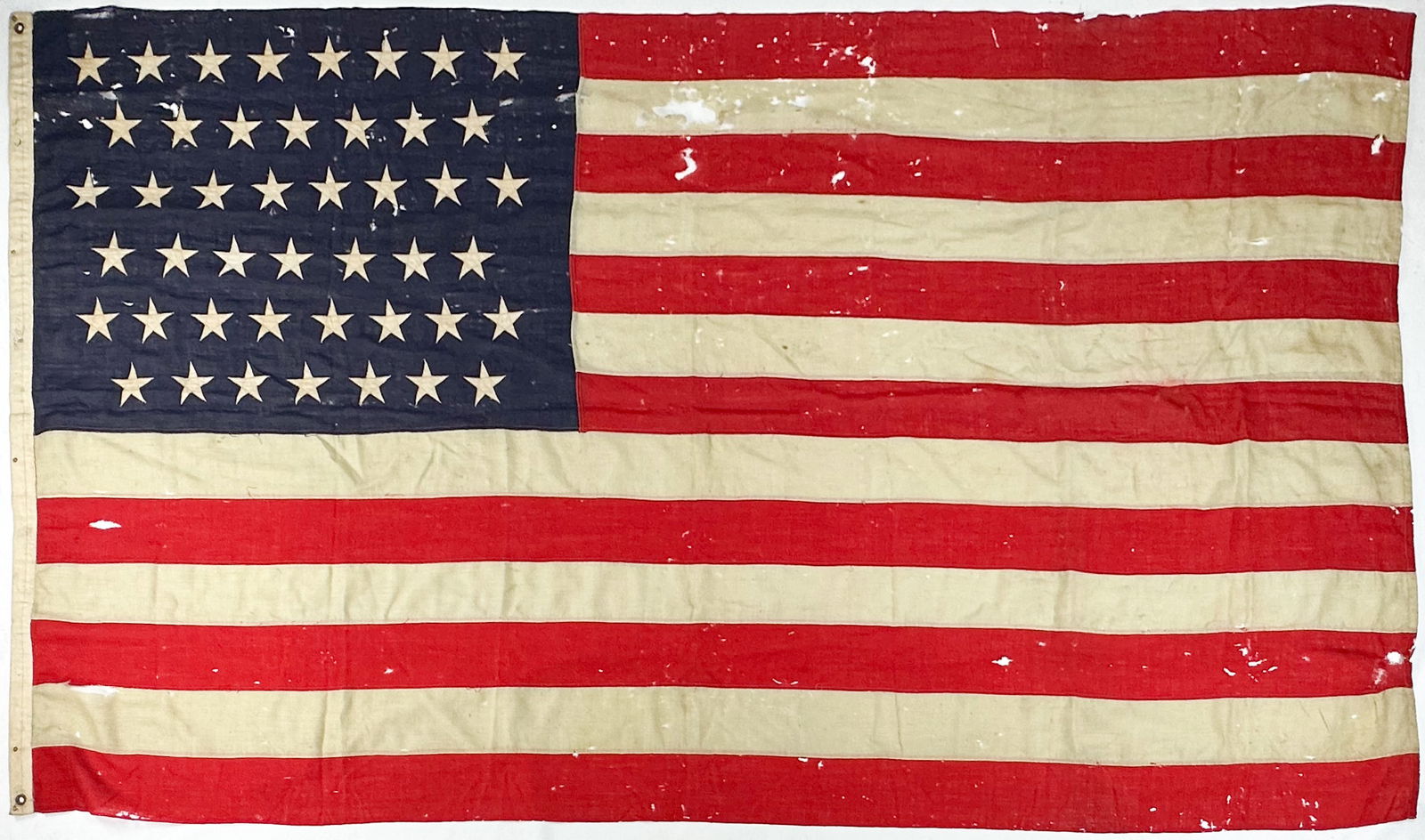 Large Antique 19thC United States 45 Star Linen Flag USMC (1 of 13)