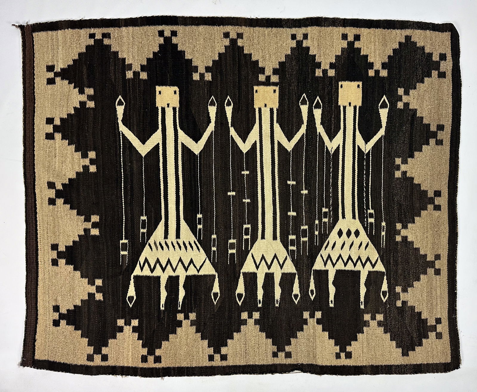 Native American Indian Navajo Yei Pictorial Rug Wool Blanket (1 of 14)