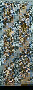 Embroidered Chinese Silk Fabric Panel with Birds and Flowers Framed Textile: Ca. second to third quarter 20thC. Chinese silk embroidery panel framed with birds and flowers. Two seperate panels sewn together. Good condition as shown. Silk measures approx. 19 1/2" x 6 3/4". We