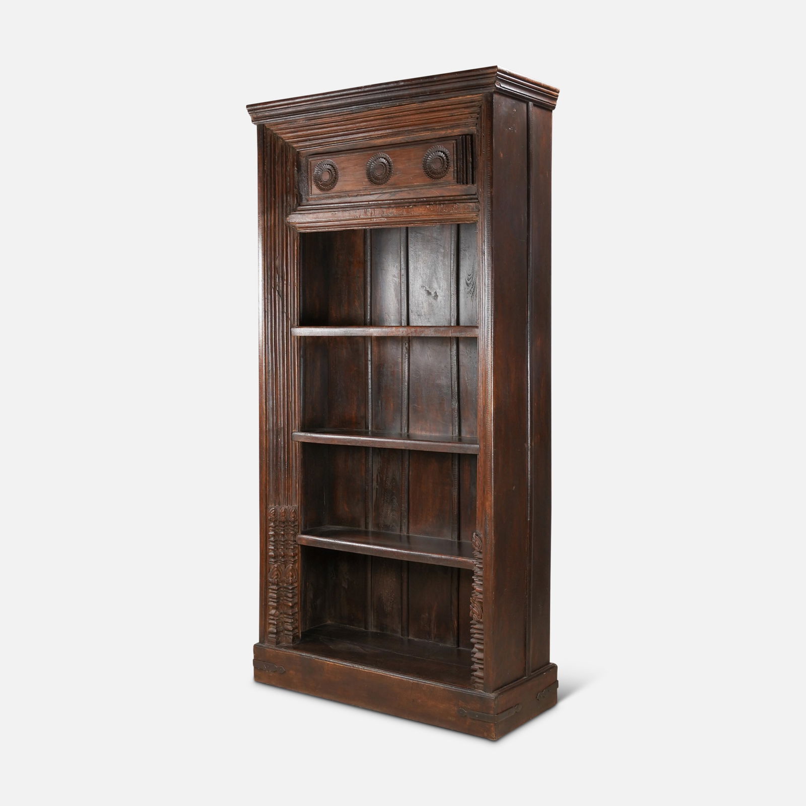 Antique Indian Carved Hard Wood Bookcase Shelf Unit (1 of 7)