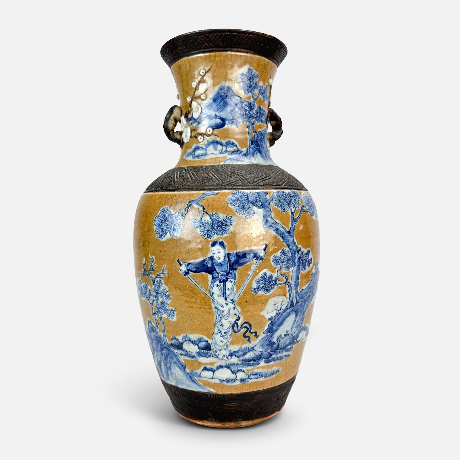 Large Antique Chinese Blue and White Nanking Porcelain Baluster Vase (1 of 11)