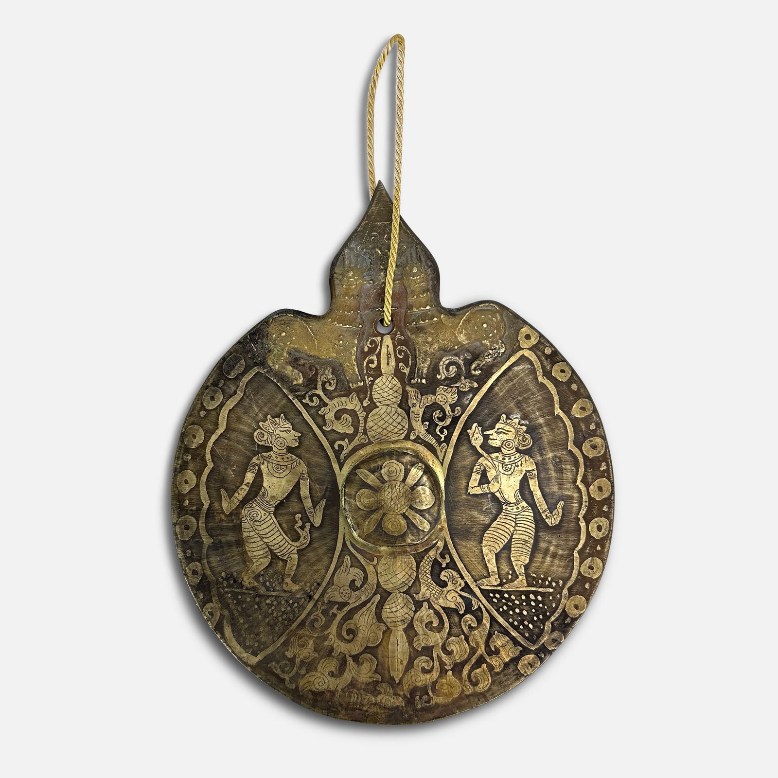 Large Burmese "Kyi-Zi" Plate Bell Gong w/Stand (1 of 6)