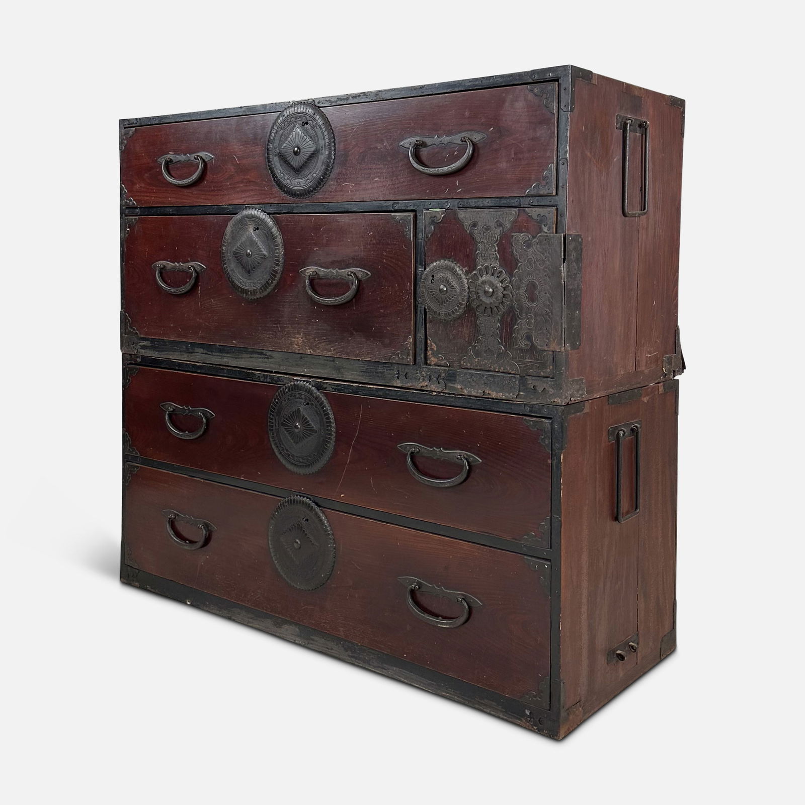 Japanese Meiji Period "Isho-Dansu" 2 Piece Tansu Chest (1 of 13)
