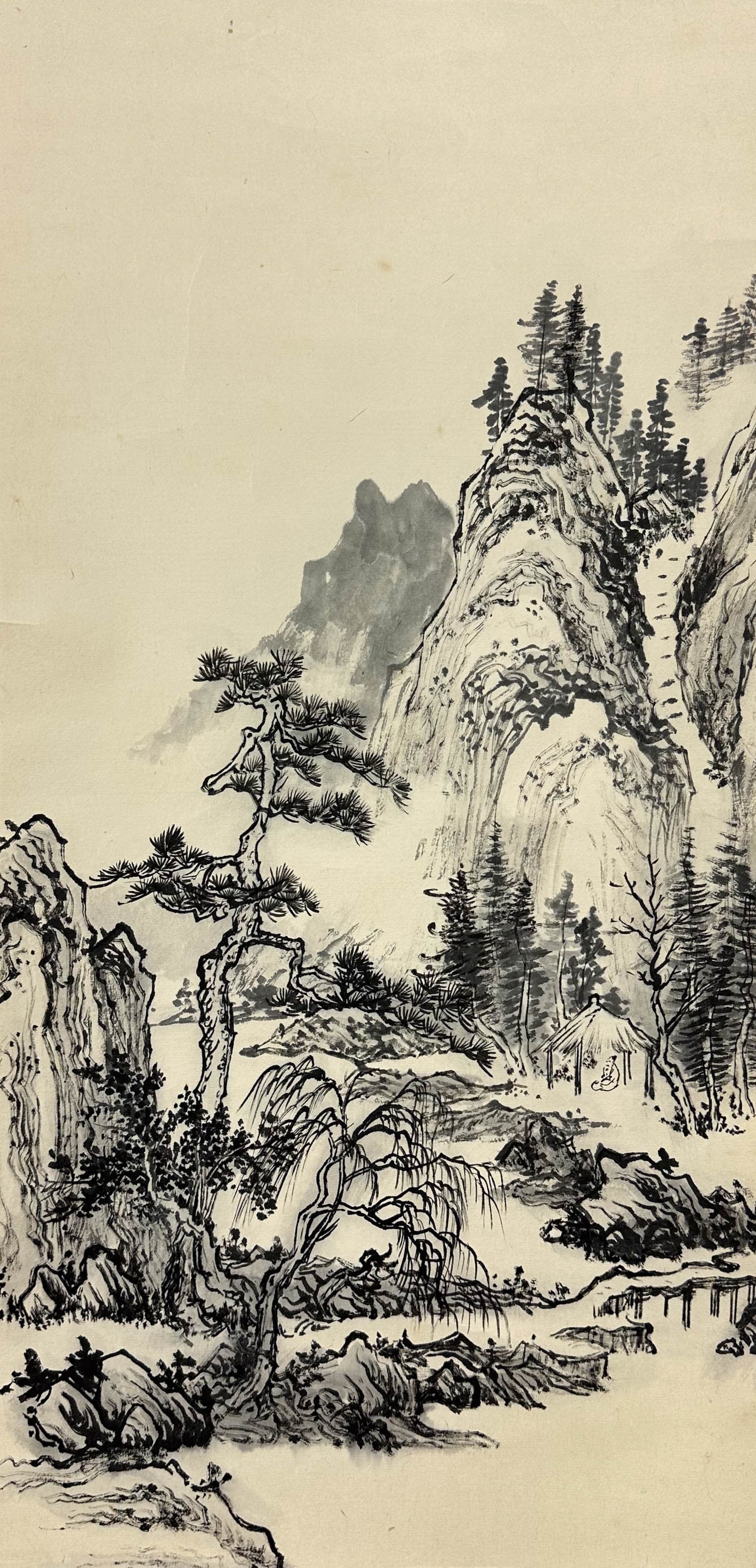 Chinese Mountain Temple Landscape Hanging Scroll Painting: Painting Height(26.25)Width(12.75) We Do Not Provide In-House Shipping!Please reach out to one of our preferred shippers listed below. Donald Camden UPS #4608 - store4608@theupsstore.com - 703-569-880