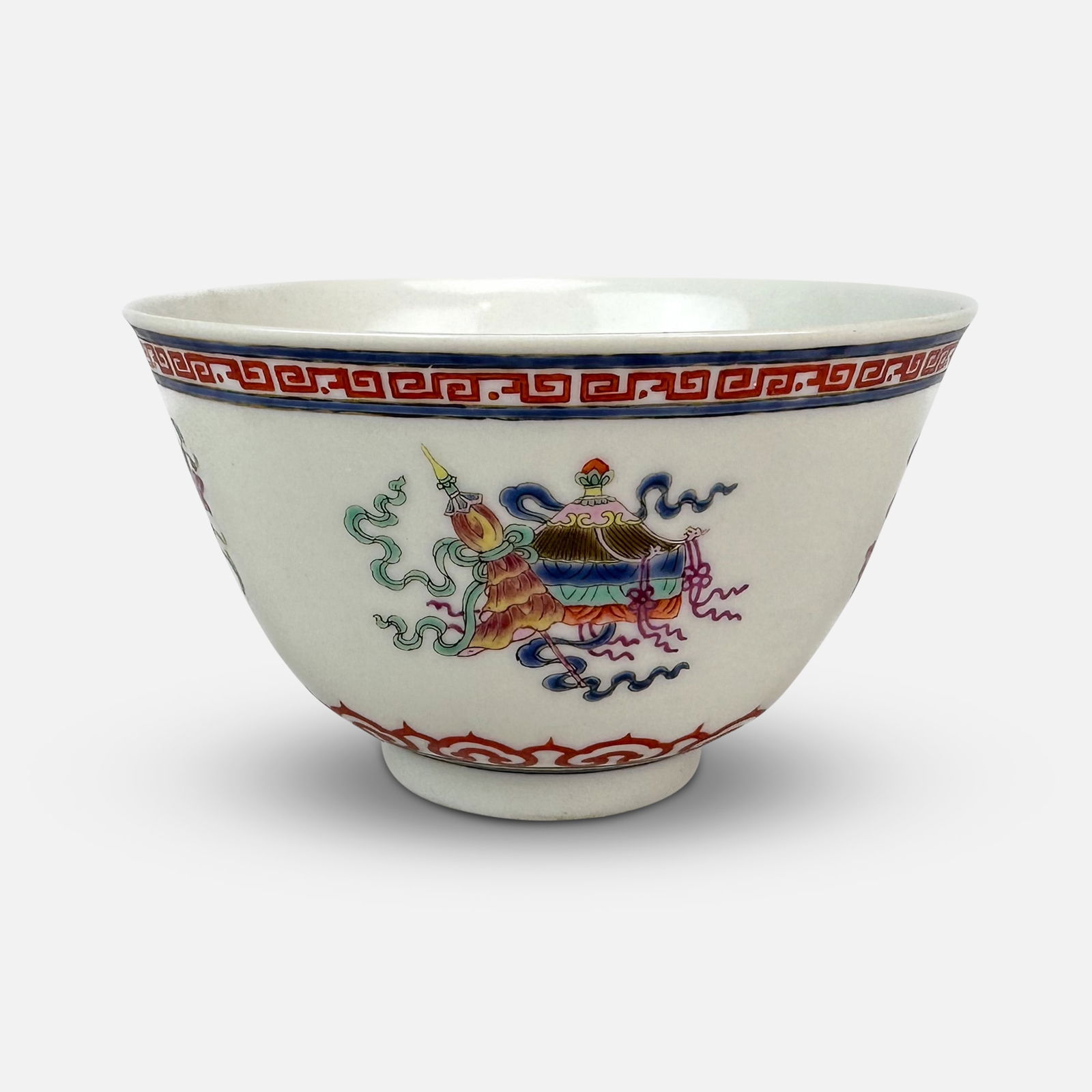 Antique Chinese Famille Rose "Bajixiang" Porcelain Bowl Cup w/Daoguang Seal: Antique Qing Dynasty Chinese Famille Rose "Bajixiang" bowl with six-character seal mark Qing Daoguang Nian Zhi, Daoguang period make 1821-1850. Excellent as shown, free of any chips, cracks, or repair