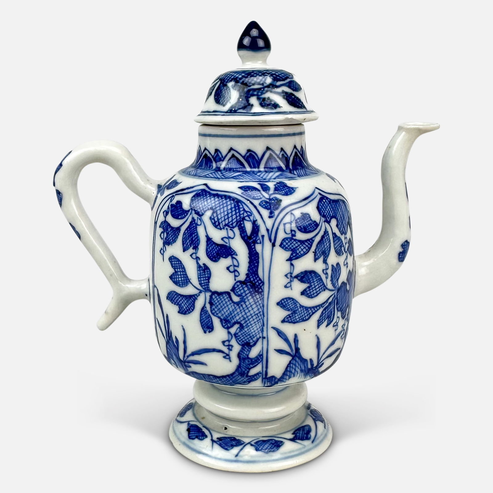 Antique 18thC Early Worcester Blue and White Miniature Cofee Pot w/Cover (1 of 14)