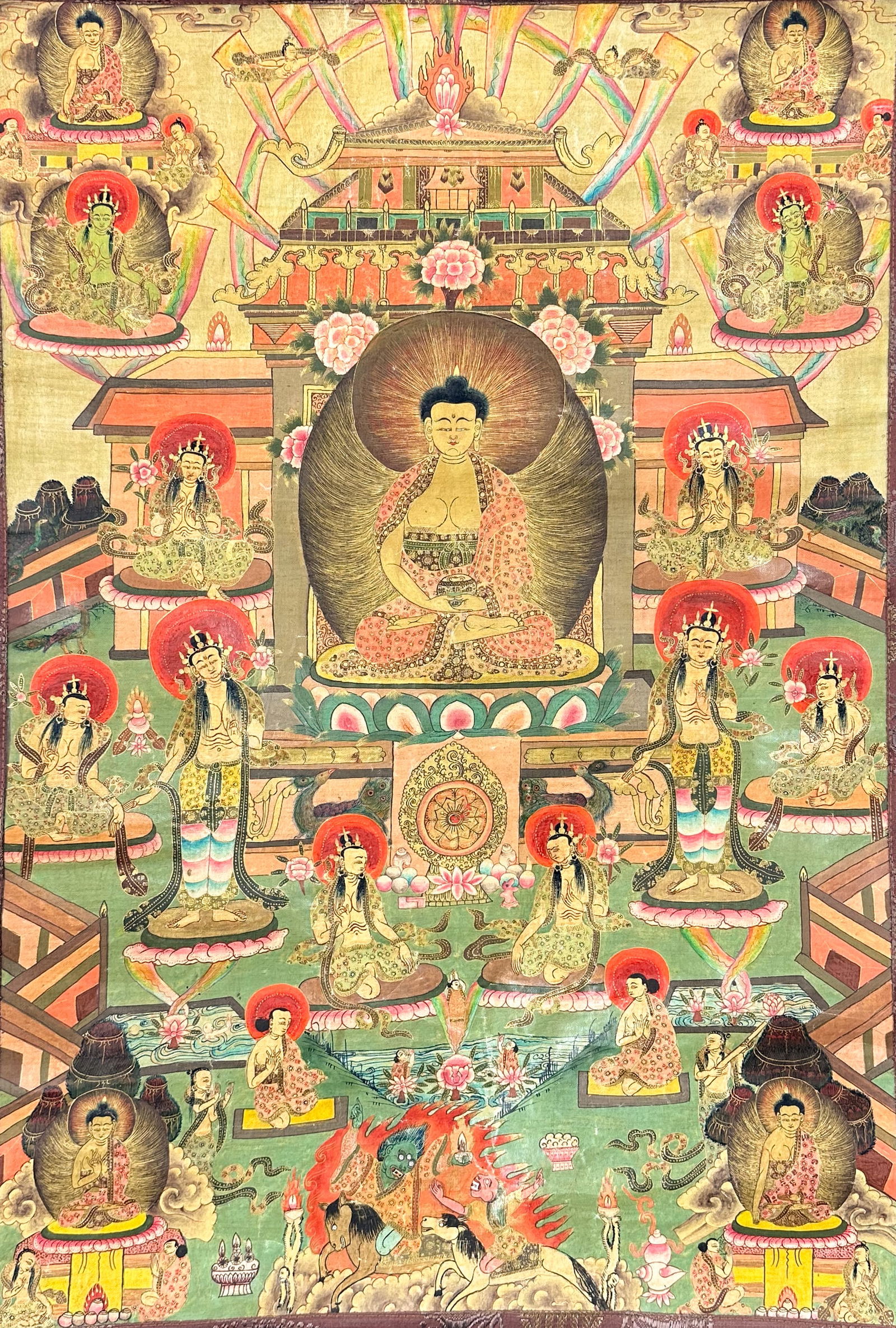 Old Tibetan Thangka Hanging Scroll Painting (1 of 12)