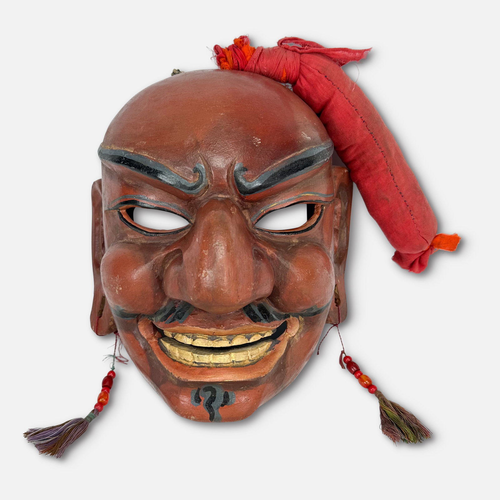 Bhutanese Atsara Clown Polychrome Paint Decorated Wood Mask: Ca. 20thC. Good age-appropriate condition with no repairs, etc. . We Do Not Provide In-House Shipping! Please reach out to one of our preferred shippers listed below. Donald Camden UPS #4608 - store46