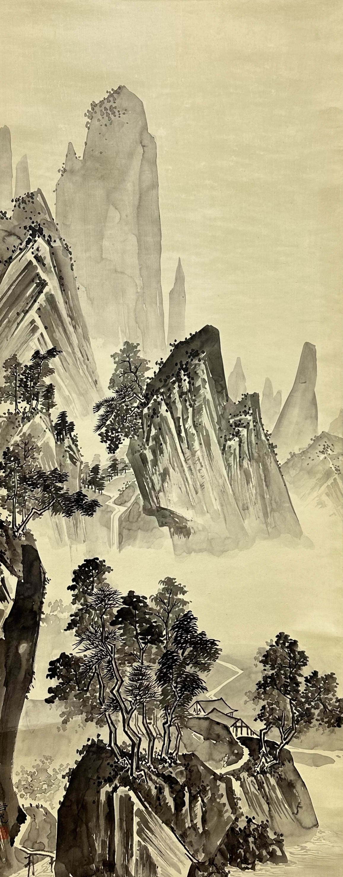 Chinese Mountain Landscape Hanging Scroll Painting (1 of 13)