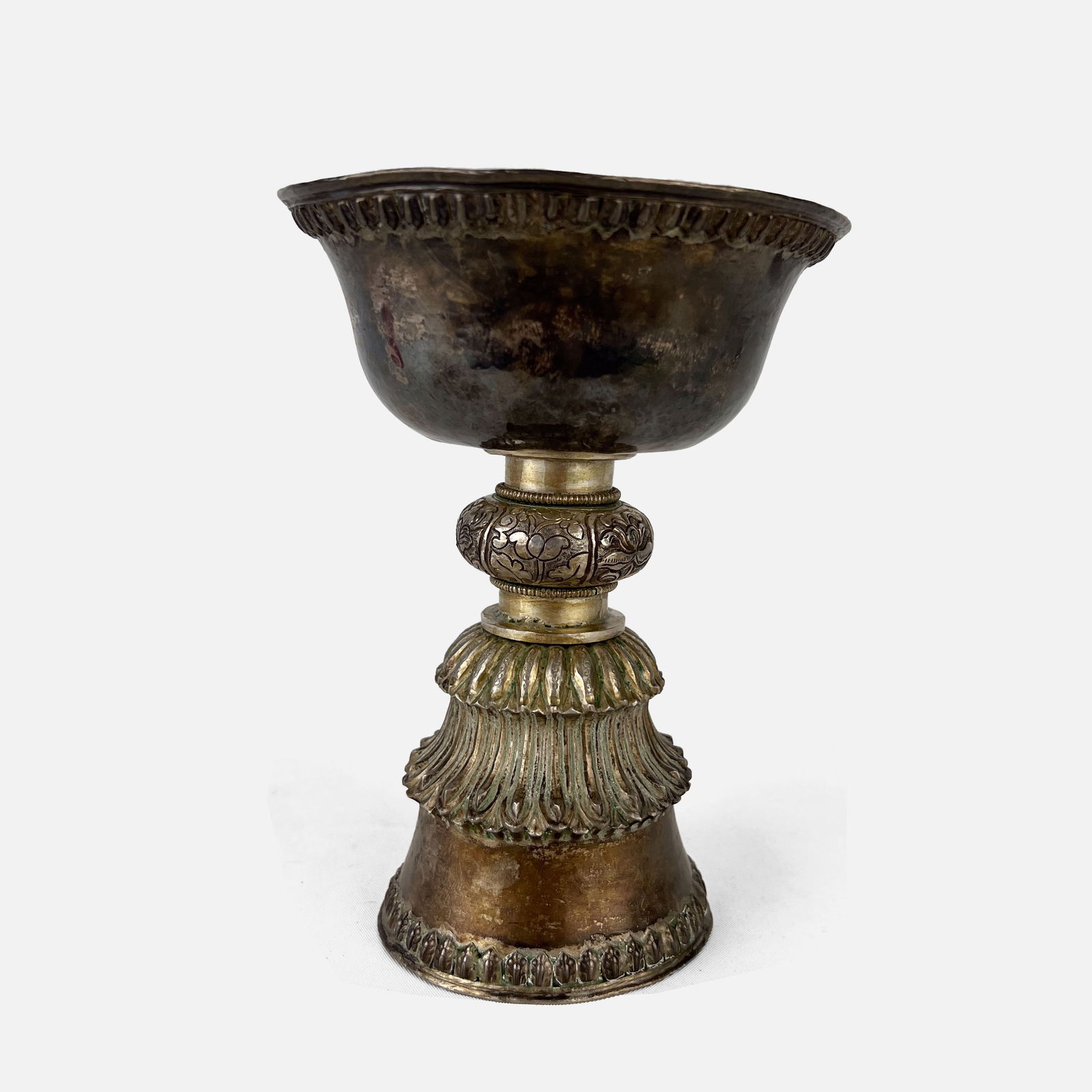 Antique Tibetan Silver Yak Butter Lamp Offering Cup (1 of 5)