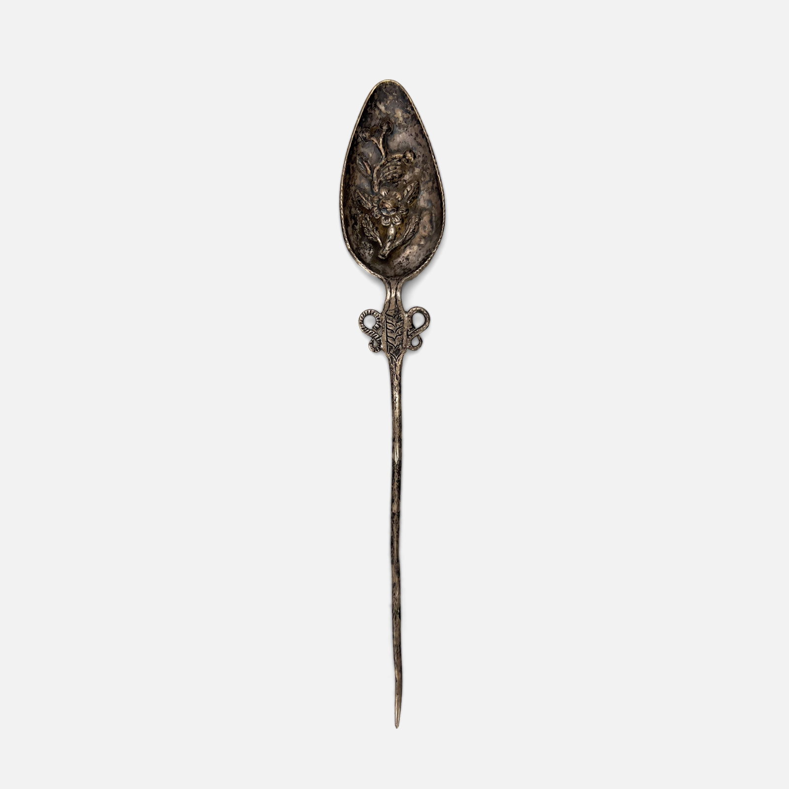Antique Silver Tupu Shawl Pin Peru Hand Chased Repousse Spoon: Antique Silver Tupu Shawl Pin Peru Hand Chased Repousse Spoon. We Do Not Provide In-House Shipping! Please reach out to one of our preferred shippers listed below. Donald Camden UPS #4608 - store4608@