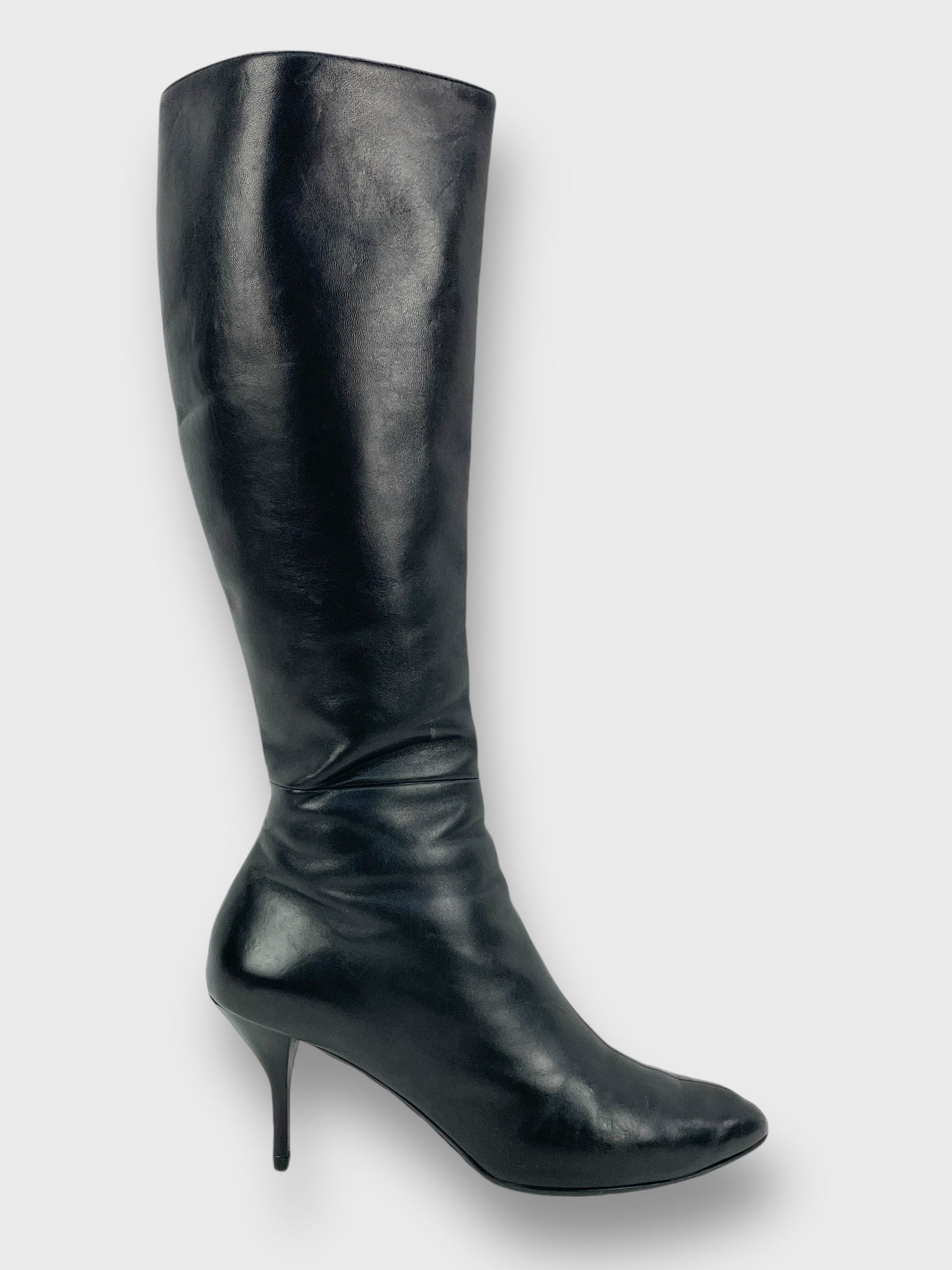 GUCCI Vintage Italy Black Leather Boots Size 38.5 (1 of 7)