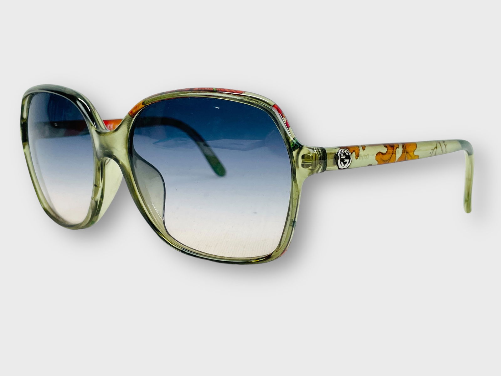 GUCCI Italy 3636N/F/S Green Floral Frame Eyeglass Frame only Prescription Gradient Lens Sunglasses (1 of 5)