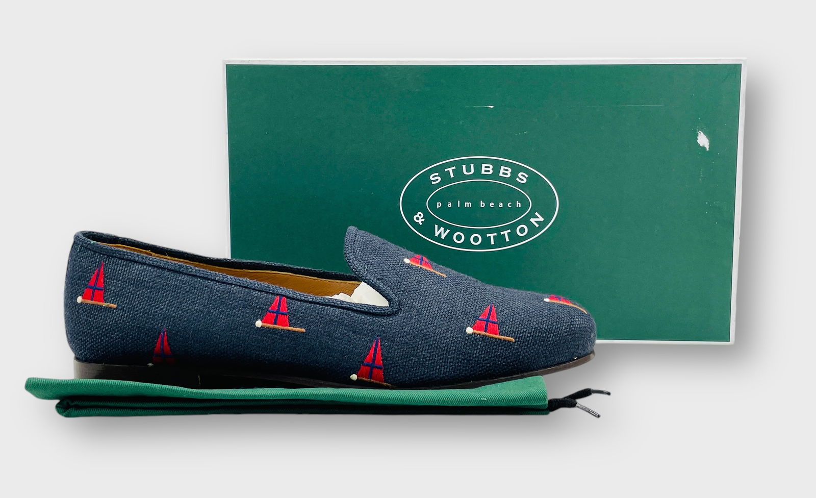 STUBBS & WOOTTON Mens Bandera Navy Sailboat Loafers Size 10 D NIB Palm Beach: New