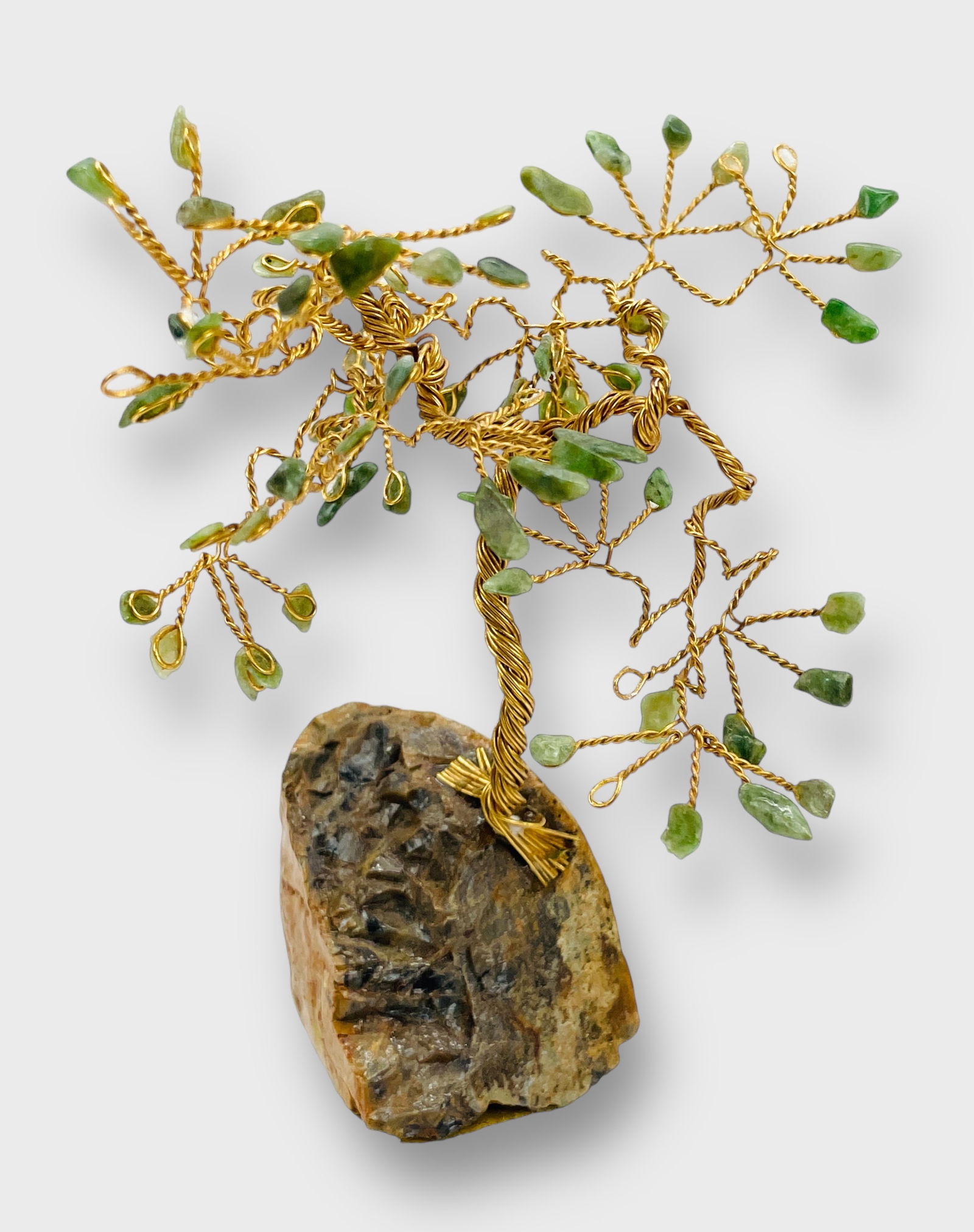 GEMSTONE BONSAI Small Gemstone Tree Mounted on Stone Base (1 of 3)