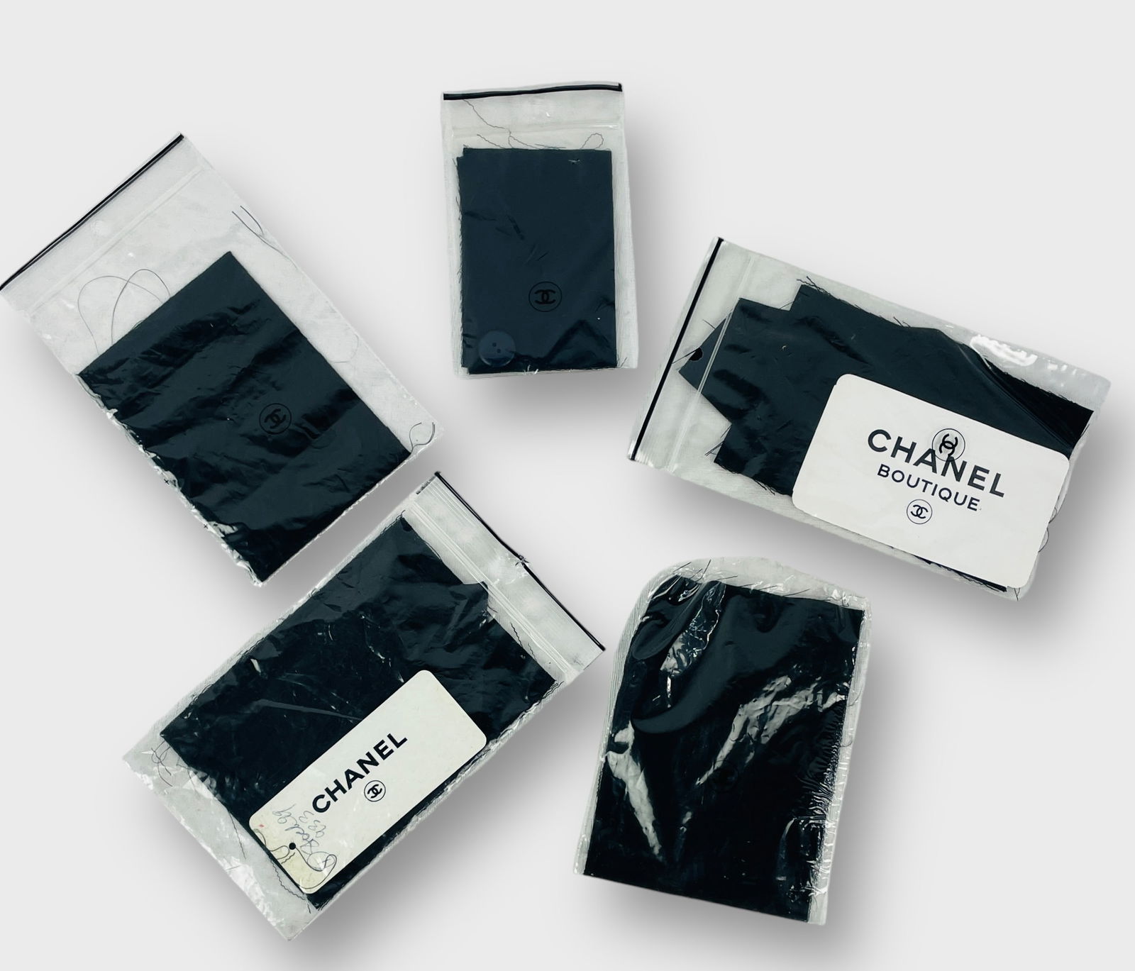 CHANEL Black Fabric Repair Kit with Swatches of Black Fabrics: Preowned, sold as is.