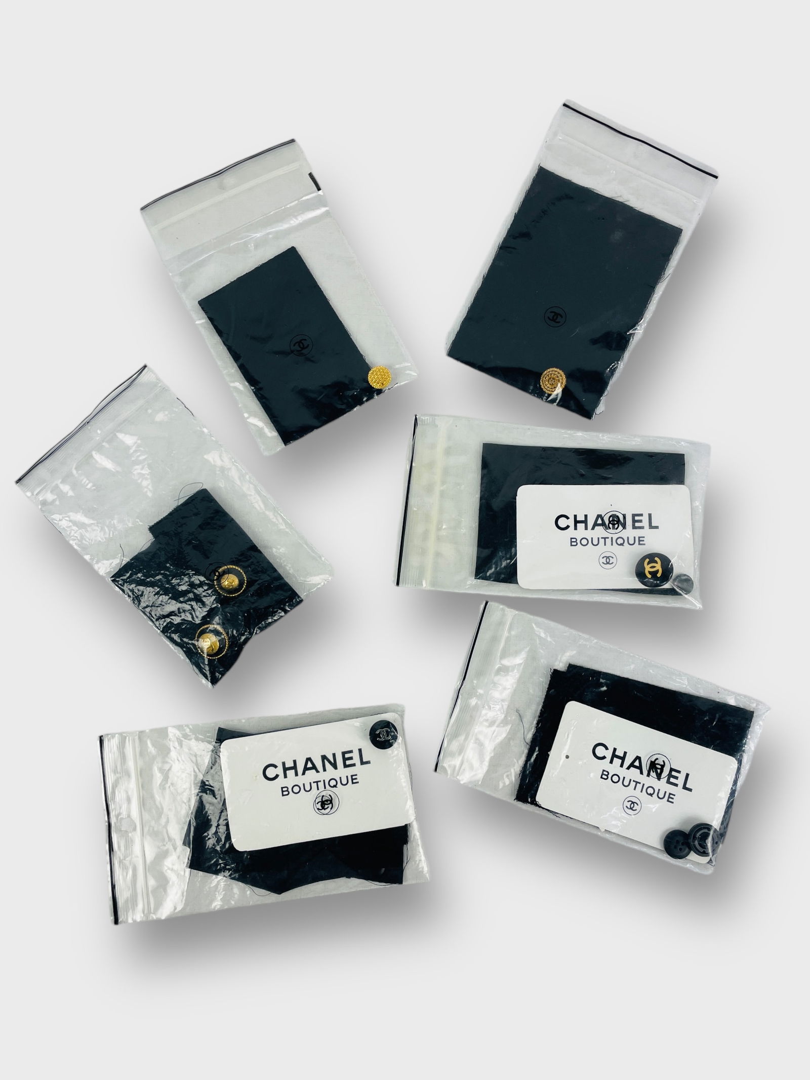 CHANEL Black Fabric Repair Kit with Swatches of Black Fabrics and Buttons. Lot of 6. (1 of 7)