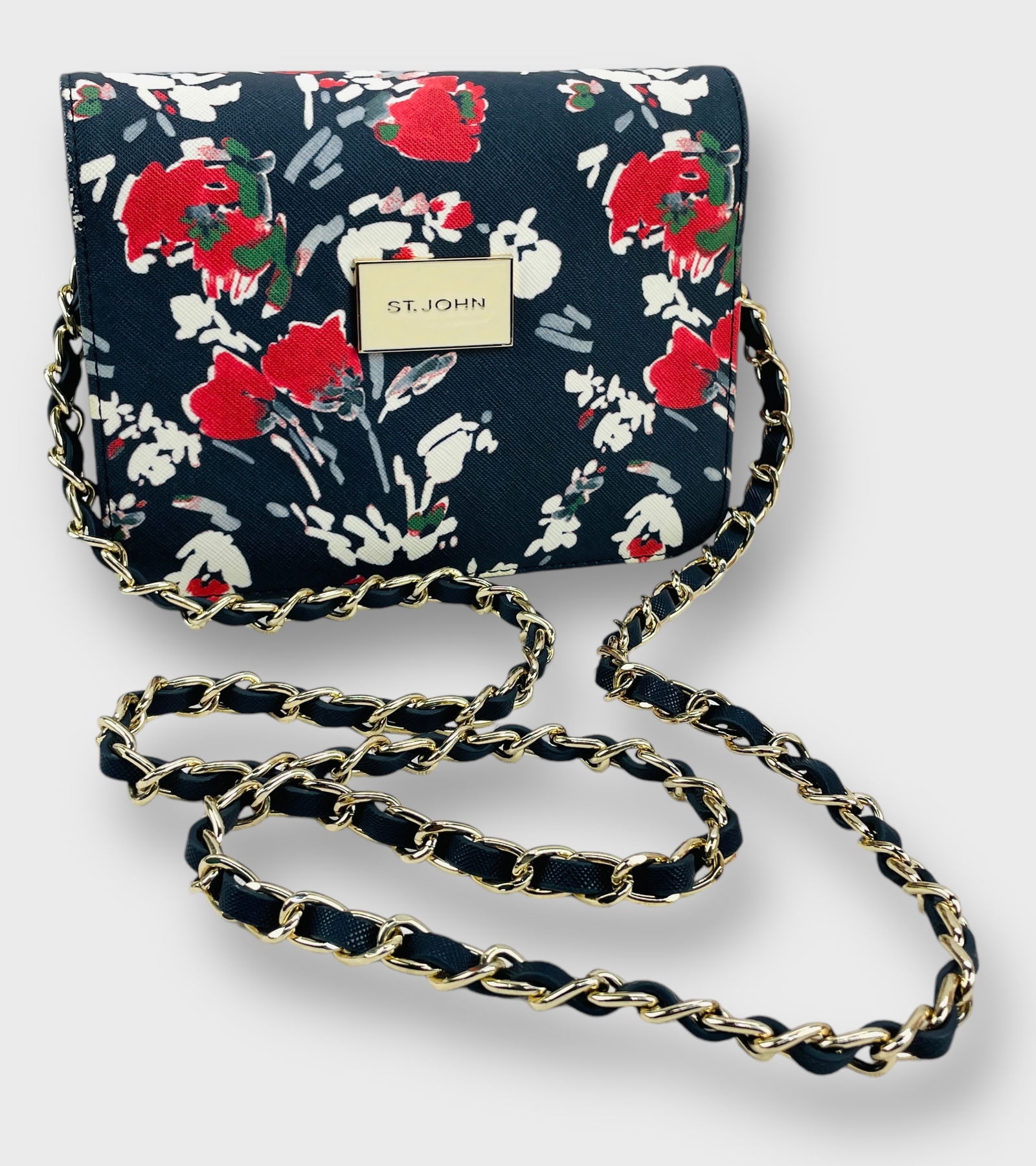 ST.JOHN Small Floral Crossbody Bag with Chain and Ribbon Strap (1 of 7)