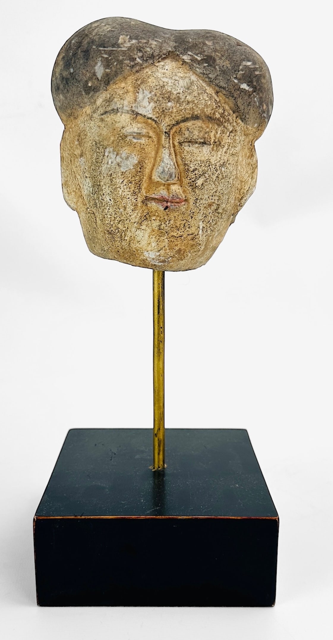 Ancient Chinese Han Dynasty Glazed Pottery Statue Head (1 of 7)