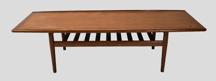 Grete Jalk Danish Modern Teak Surfboard Cocktail Table