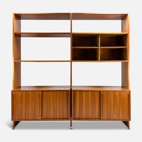 Hans J. Wegner for RY Mobler Teak Wall Unit Room Divider Shelving