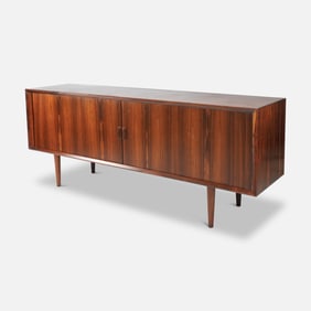 Svend A. Larsen Tambour-Door Teak Credenza for Faarup Møbelfabrik Danish Modern