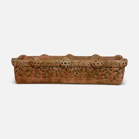 Large Antique Gothic Style Poured Stone Window Trough Garden Planter #2