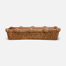 Large Antique Gothic Style Poured Stone Window Trough Garden Planter #4