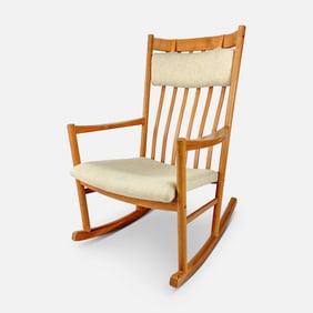 Hans J. Wegner and Tarm Stole MCM Wood Rocking Chair