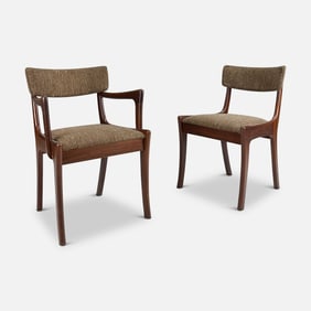 Pair Peter Hayward for Vanson MCM Walnut Dining Chairs