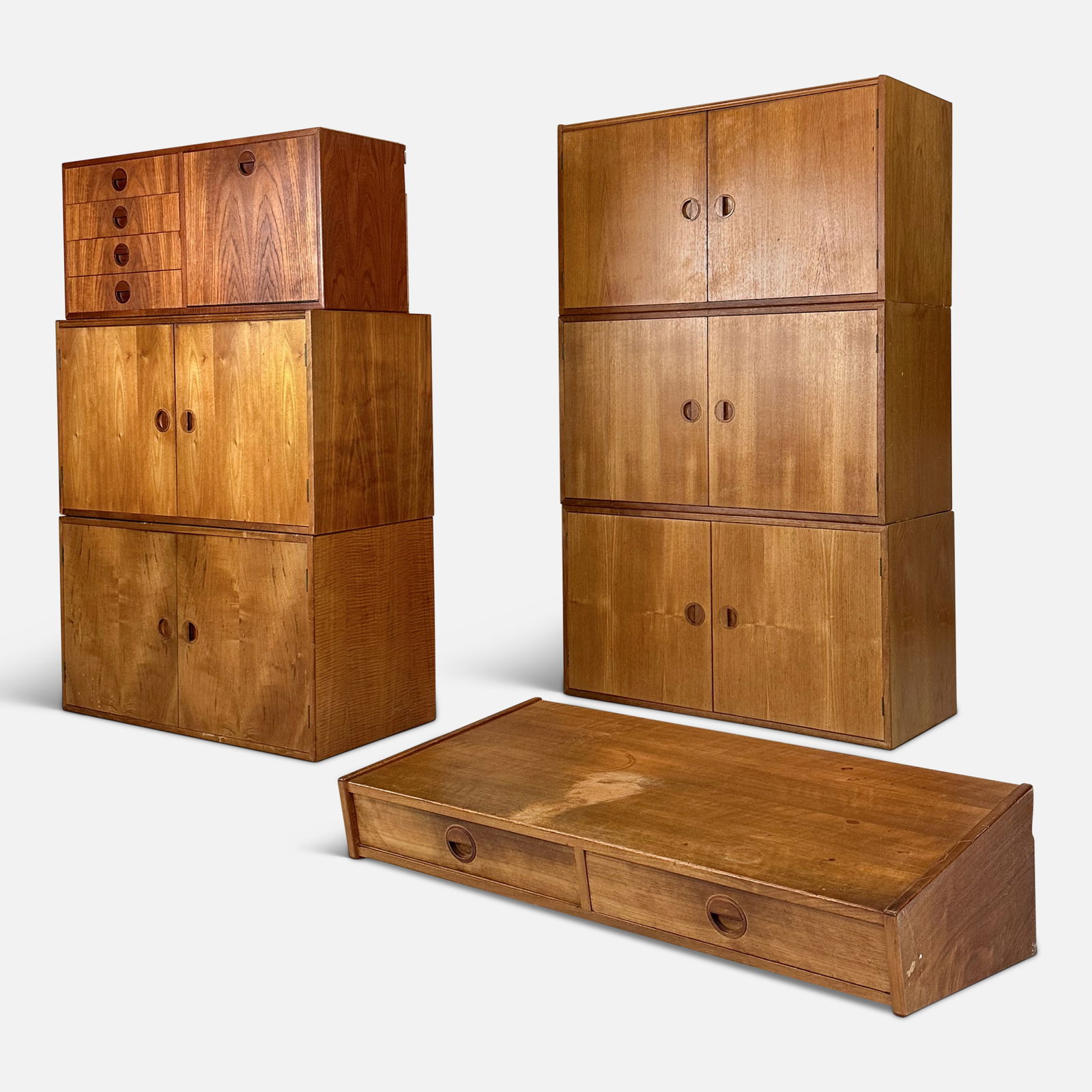 H. G. Furniture Danish Modern Scarce Individual Modular System Cabinets w/Wall Hung Desk (1 of 10)