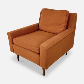 1964 Milo Baughman for Thayer Coggins MCM Club Chair w/Original Burnt Orange/Umber Fabric
