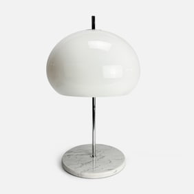 Original Harvey Guzzini Marble and Chrome Mushroom Table Lamp
