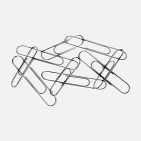 Curtis Jere Chrome Metal "Giant Paperclips" Wall Hanging Sculpture by Artisan House of Los Angeles