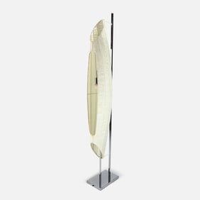 Large Silk Cocoon Shaped Chrome Floor Lamp Manner of Ingo Maurer