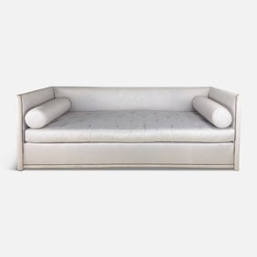 Contemporary Light Violet Continuous Arm Right Angle Three-Seat MCM Sofa
