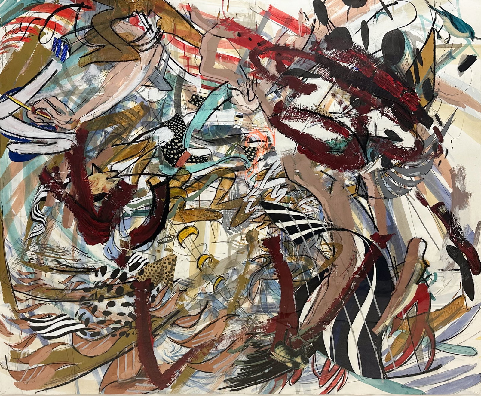 Signed Abstract MCM Mixed Media Painting (1 of 8)